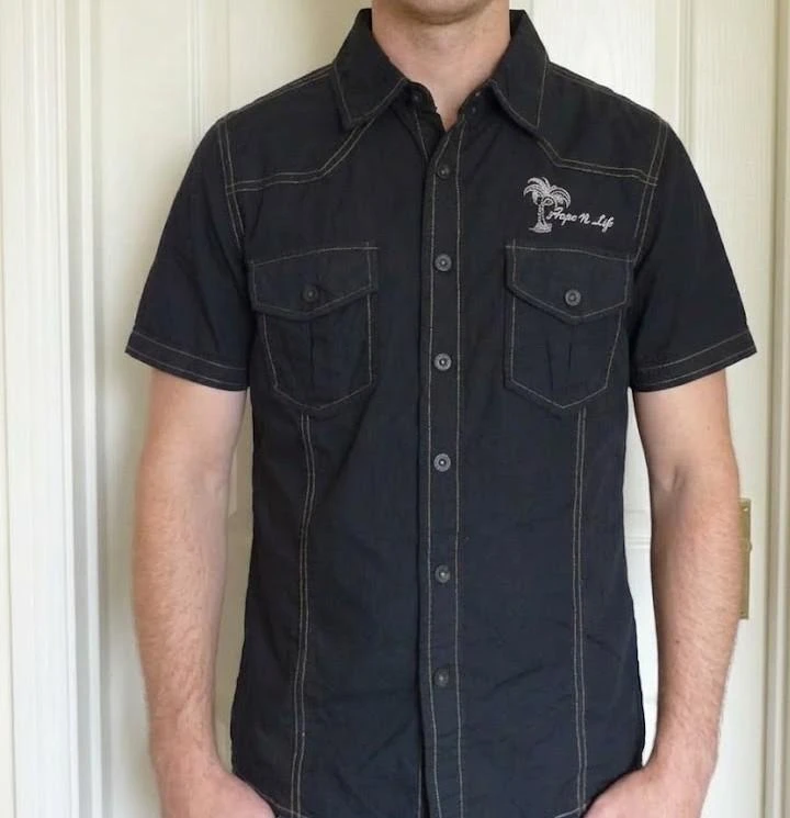 chemise a manches courtes noire neuve